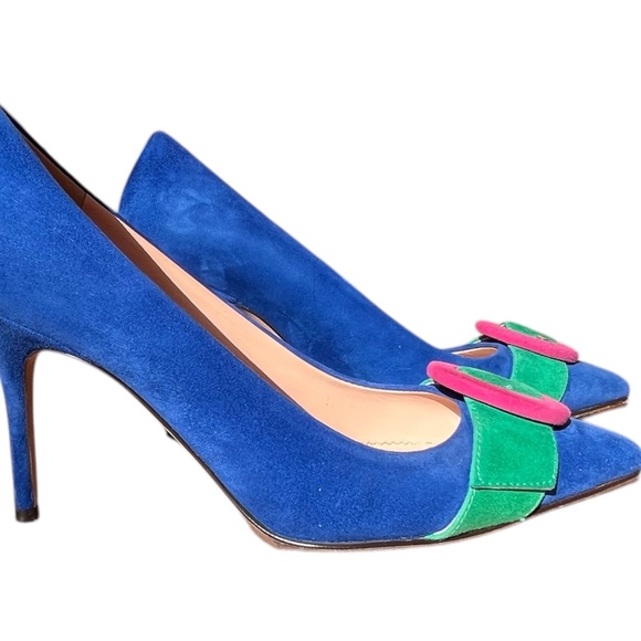 J. Crew Elsie Blue and Green Heels with Pointed Toe and Stiletto Heel - Picture 3 of 7